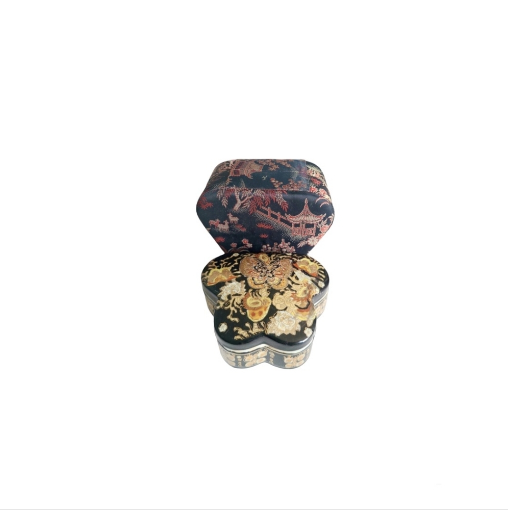 Tri Ever Hand-Painted Porcelain Butterfly Jewelry Box